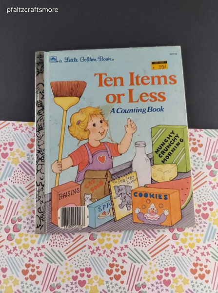 Vintage 1985 Little Golden Book: Ten Items or Less, A Counting Book Hardcover