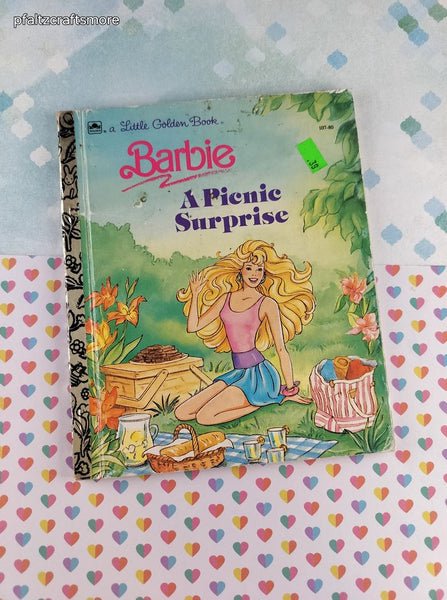 Vintage 1993 Little Golden Book: Barbie, A Picnic Surprise Hardcover