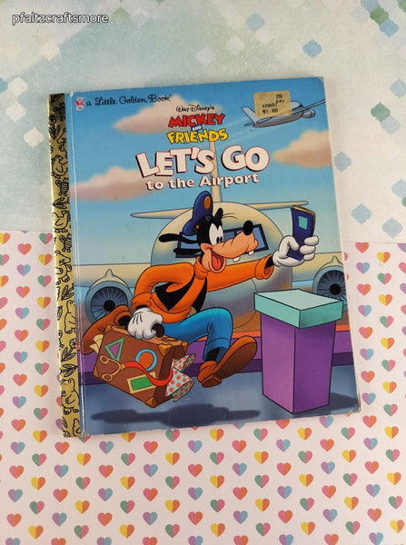 Vintage 1997 1st Edition Little Golden Book: Walt Disney's Mickey and Friends Let's Go to the Airport Hardcover