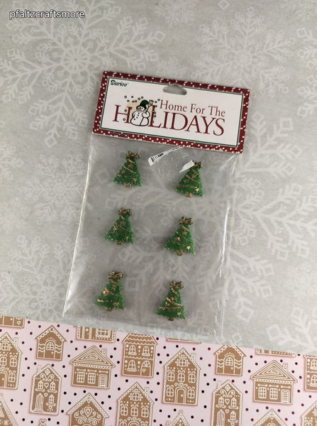 Darice Home for the Holidays Christmas Trees 3-Dimensional Sticker Pack, New/Sealed