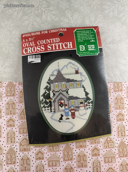 Vintage 1987 Designs for the Needle Home for Christmas #4111 Counted Cross Stitch Kit NEW