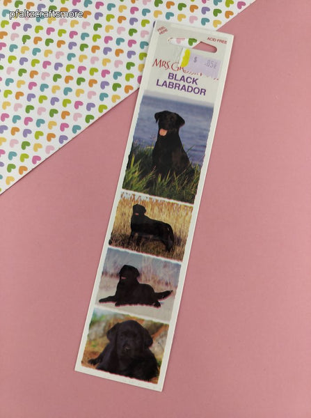 Vintage 2004 Mrs. Grossman's Stickers, Black Labrador, 1 Sheet New & Sealed