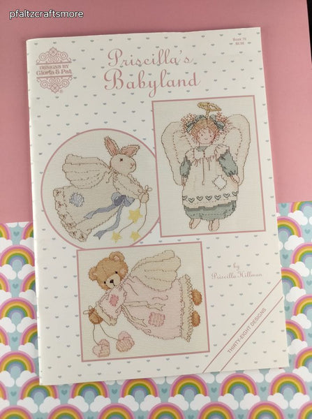 Vintage 1991 Designs by Gloria & Pat Priscilla's Babyland Counted Cross Stitch Softcover Booklet