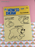 Vintage 1983 How to Draw Fun Animals Golden Softcover