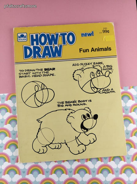 Vintage 1983 How to Draw Fun Animals Golden Softcover
