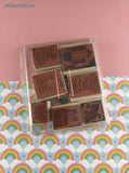 Vintage 1992 Stampin' Up! Rewards Wooden Block/Rubber Stamp Set/7
