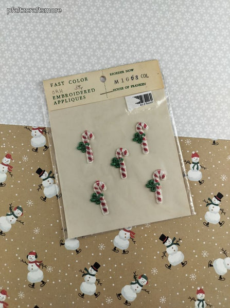 Vintage Fast Color House of Franken Candy Cane Embroidered Appliques Patches SEALED