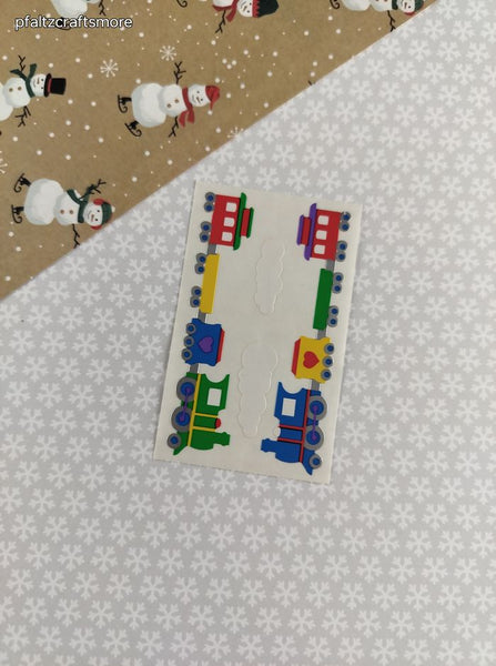 Vintage 1993 Mrs. Grossman's Christmas Toy Train Half Sticker Sheet, Unused