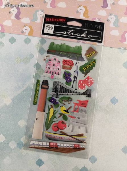 Vintage Stickopotamus "Atlantic City New Jersey" Binder Sticker Sheet, New & Sealed