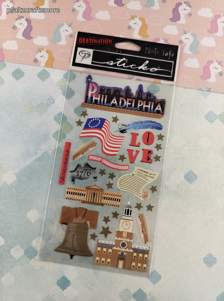 Vintage Stickopotamus Stickers, "Philadelphia Love", 1 Sheet New & Sealed