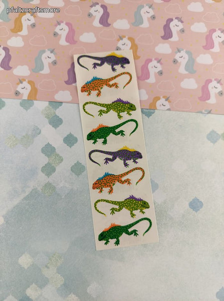 Vintage 1989 Mrs. Grossman's Lizards Full Sticker Sheet, Unused
