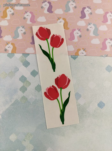 Vintage 1992 Mrs. Grossman's Red Tulips Roses Floral Full Sticker Sheet, Unused