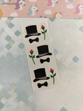 Vintage 1990 Mrs. Grossman's Roses & Top Hats 3/4 Sticker Sheet, Unused
