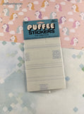 Vintage Puffee Stickers "The Creation" Full Sticker Sheet NEW/SEALED
