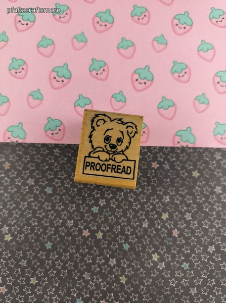Vintage "Proofread" Rewards Wooden Block/Rubber Stamp