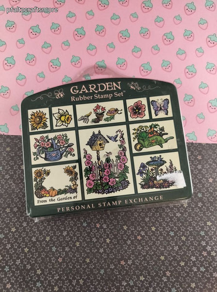 Vintage 1993 Personal Stamp Exchange PSX Garden Stamp Set