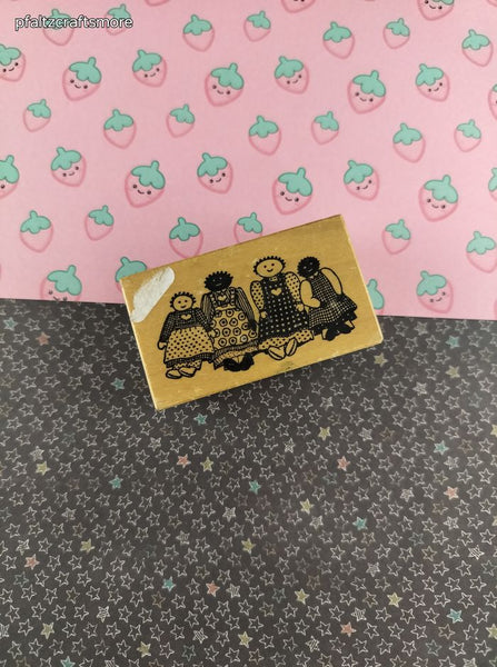 Vintage 1988 PSX Ragdolls #E882 Wooden Block/Rubber Stamp