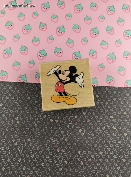 Vintage All Night Media Walt Disney's Mickey Mouse #540-F02 Wooden Block/Rubber Stamp