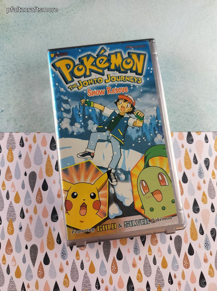 Vintage 2001 Pokemon the Johto Journeys Snow Rescue Plastic Case VHS Tape, Like New