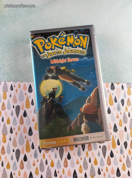 Vintage 2001 Pokemon the Johto Journeys Midnight Heroes Plastic Case VHS Tape, Like New