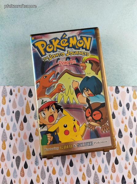 Vintage 2001 Pokemon the Johto Journeys Flying Ace Plastic Case VHS Tape, Like New