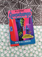 Vintage 1996 1st Printing R.L. Stine Goosebumps #46, How to Kill a Monster Softcover, Like New *With Trading Cards/Bookmark*