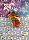 Vintage Jasco Caring Critter Chimers Ceramic Christmas Bear Bell Ornament, Nice & Clean