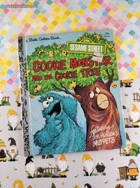 Vintage 1982 Little Golden Book: Sesame Street Cookie Monster and the Cookie Tree Hardcover