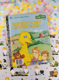 Vintage 1985 Little Golden Book: Sesame Street Big Bird's Day on the Farm Hardcover