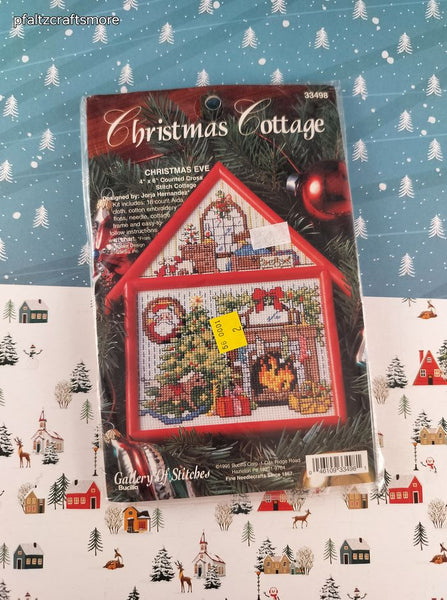 Vintage Christmas Cottage Gallery of Stitches Christmas Eve Counted Cross Stitch Kit NEW