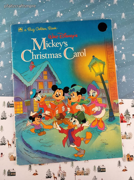 Vintage 1990 Walt Disney's Mickey's Christmas Carol Big Golden Softcover Booklet