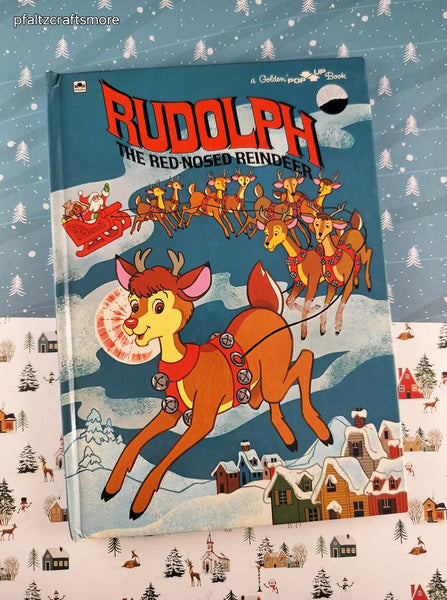 Vintage 1983 1st Printing Rudolph the Red-Nosed Reindeer Golden Pop-Up Hardcover