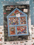 Vintage Christmas Holiday Hutch Santa's House Counted Cross Stitch Kit NEW