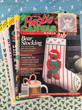 Vintage Plastic Canvas World Christmas Holiday Softcover Magazines Set/5, Like New