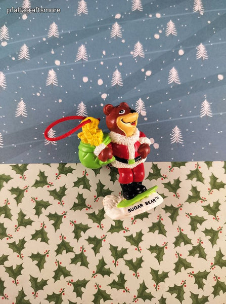 Vintage 1993 Christmas Kraft Foods Sugar Bear (tm) PVC Plastic Ornament