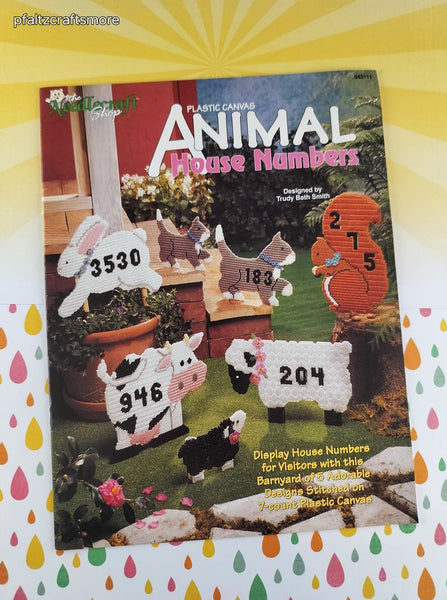 Vintage 1994 The Needlecraft Shop Animal House Number Plastic Canvas Softcover Booklet Like New