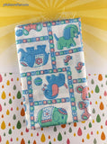 Vintage Pastel ABC Baby Toys Fabric Remnant, 1 yd x 45" W, Clean