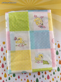 Vintage Pastel Cute Lil' Ducklings Fabric Remnant, 1 yd x 44" W, Clean