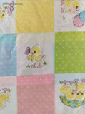 Vintage Pastel Cute Lil' Ducklings Fabric Remnant, 1 yd x 44" W, Clean