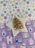 Vintage 1991 Christmas Deer Lanc. Co. Pa. - H.B. Star Shaped Ceramic Ornament