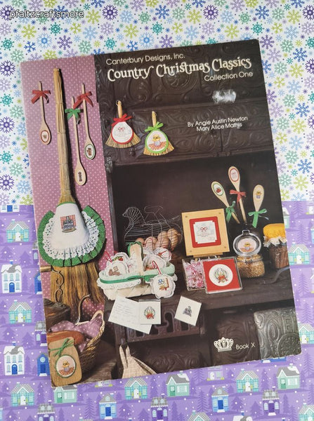 Vintage 1982 Canterbury Designs Country Christmas Classics Counted Cross Stitch Softcover Booklet