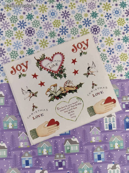 Vintage Susan Branch Merry Christmas Love Joy Full Sticker Sheet, Unused