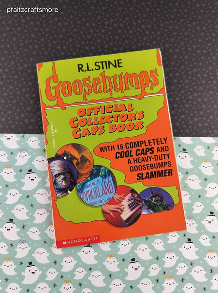 VTG 1990's Goosebumps Collector's Caps Book R.L. Stine Softcover