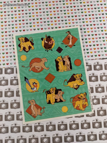 Vintage Hallmark Walt Disney's The Lion King Full Sticker Sheet, Unused