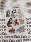Vintage Hallmark Cute Kitty Cats Full Sticker Sheet, Unused