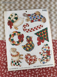 Vintage Plaid Enterprises Quilted Country Christmas #59207 Wooden Cut & Paste Shapes, SEALED