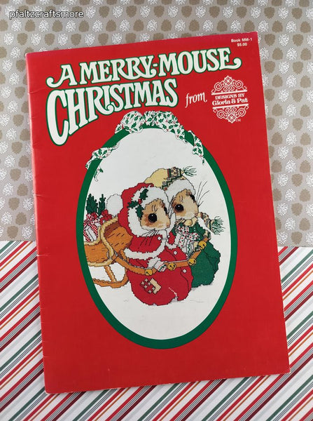 Vintage 1980 Designs by Gloria & Pat A Merry-Mouse Christmas Counted Cross Stitch Softcover Booklet