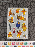 Vintage PACE Stickers Winnie the Pooh & Friends, 1 Full Sheet Unused