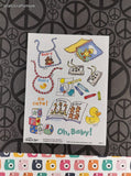 Vintage Baby Shower Oh, Baby! Suzy's Zoo Various Characters #90017 Full Sticker Sheet