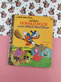 Vintage 1981 Little Golden Book: Walt Disney's Donald Duck and the Witch Next Door Hardcover